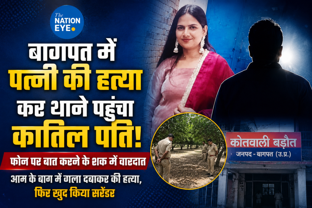 फोन पर बात करने के शक में पत्नी की हत्या, बाग में गला दबाकर मारने के बाद पति ने थाने पहुंचकर किया सरेंडर